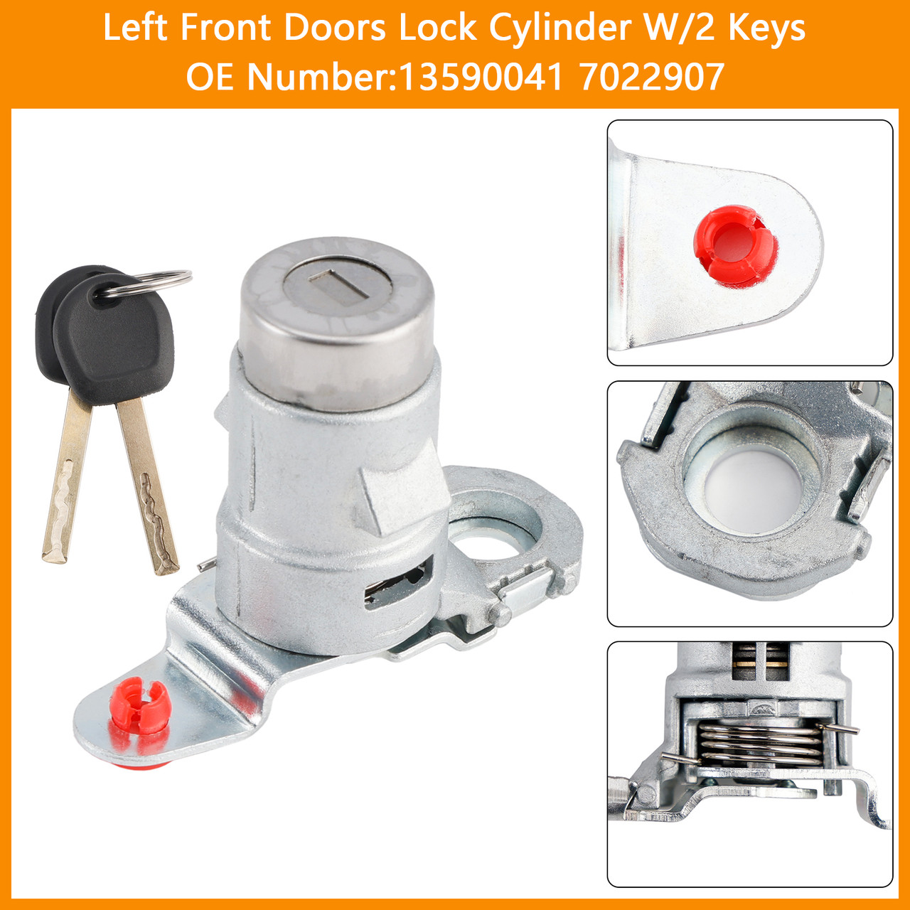 2015-2023 GMC Acadia Canyon Sierra HD Single Door Lock Cylinder W/2 Keys 13590041 7022907 Generic