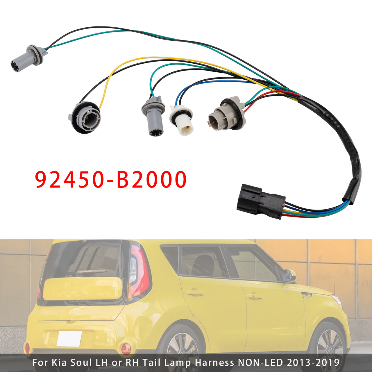 2013-2019 Kia Soul LH or RH Tail Lamp Harness NON-LED 92450-B2000 Generic