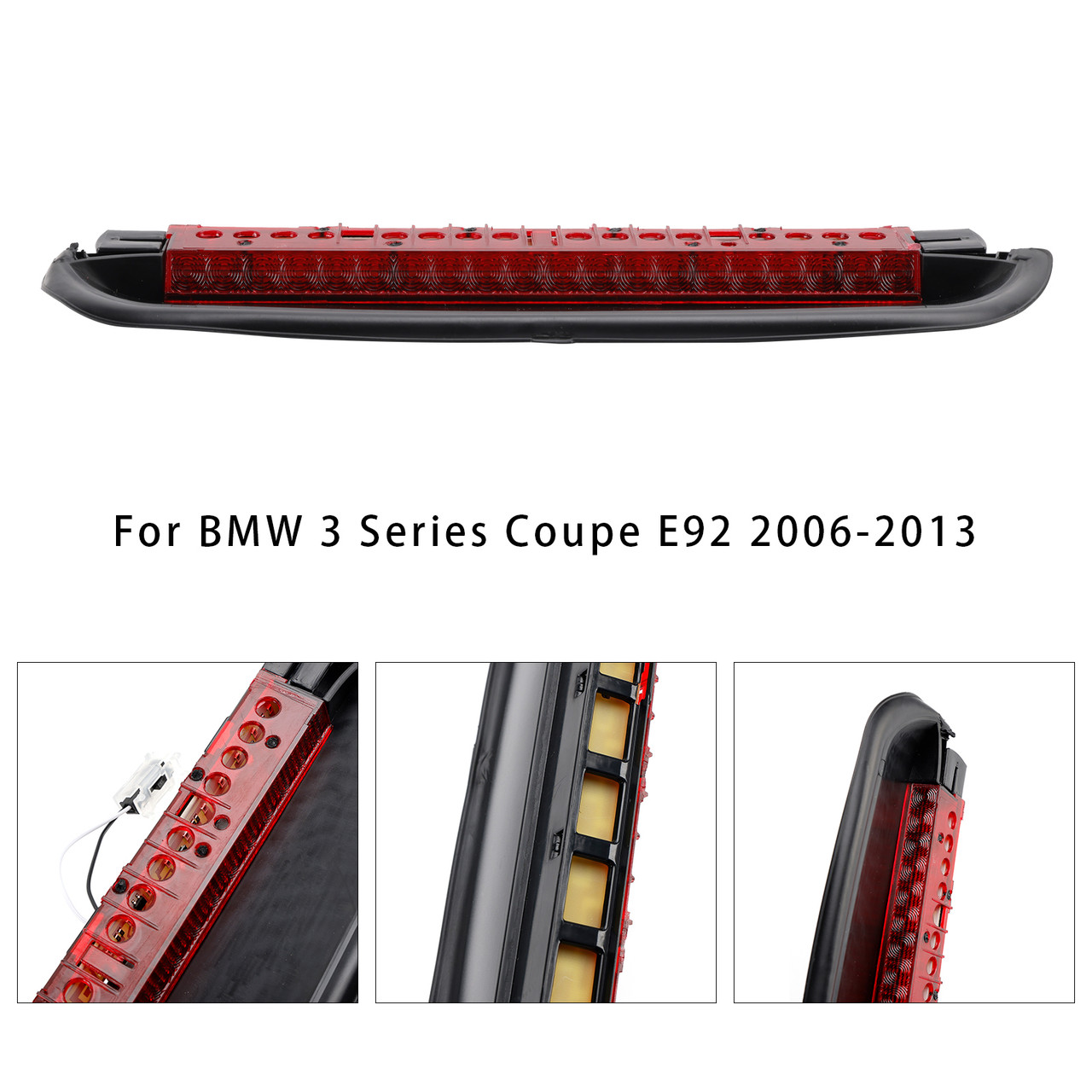 2005-2012 BMW 3 Series Sedan E90 3rd Brake Light Rear 63257145519 Black and Red Generic