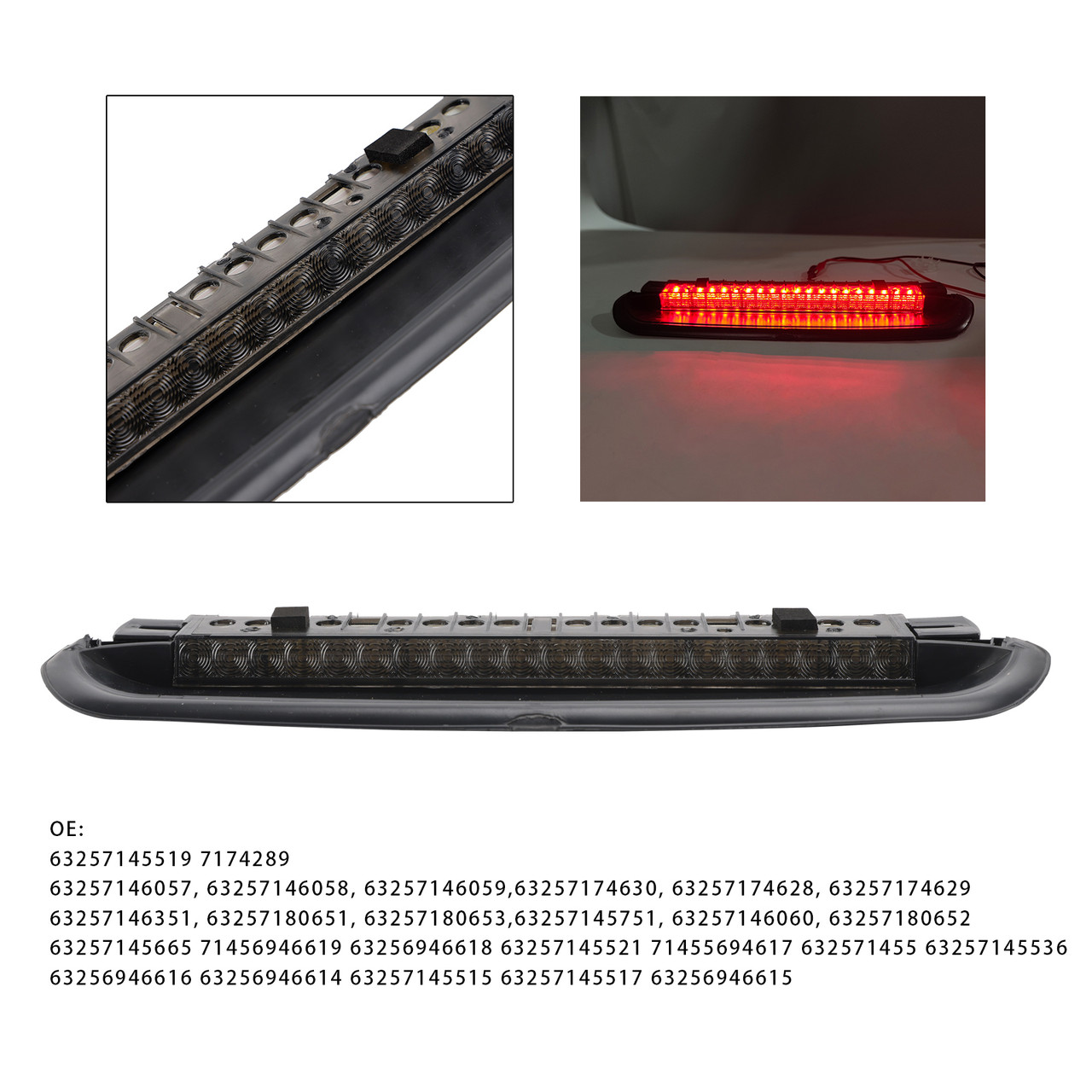 2006-2013 BMW 3 Series Coupe E92 3rd Brake Light Rear 63257145519 Smoked Generic