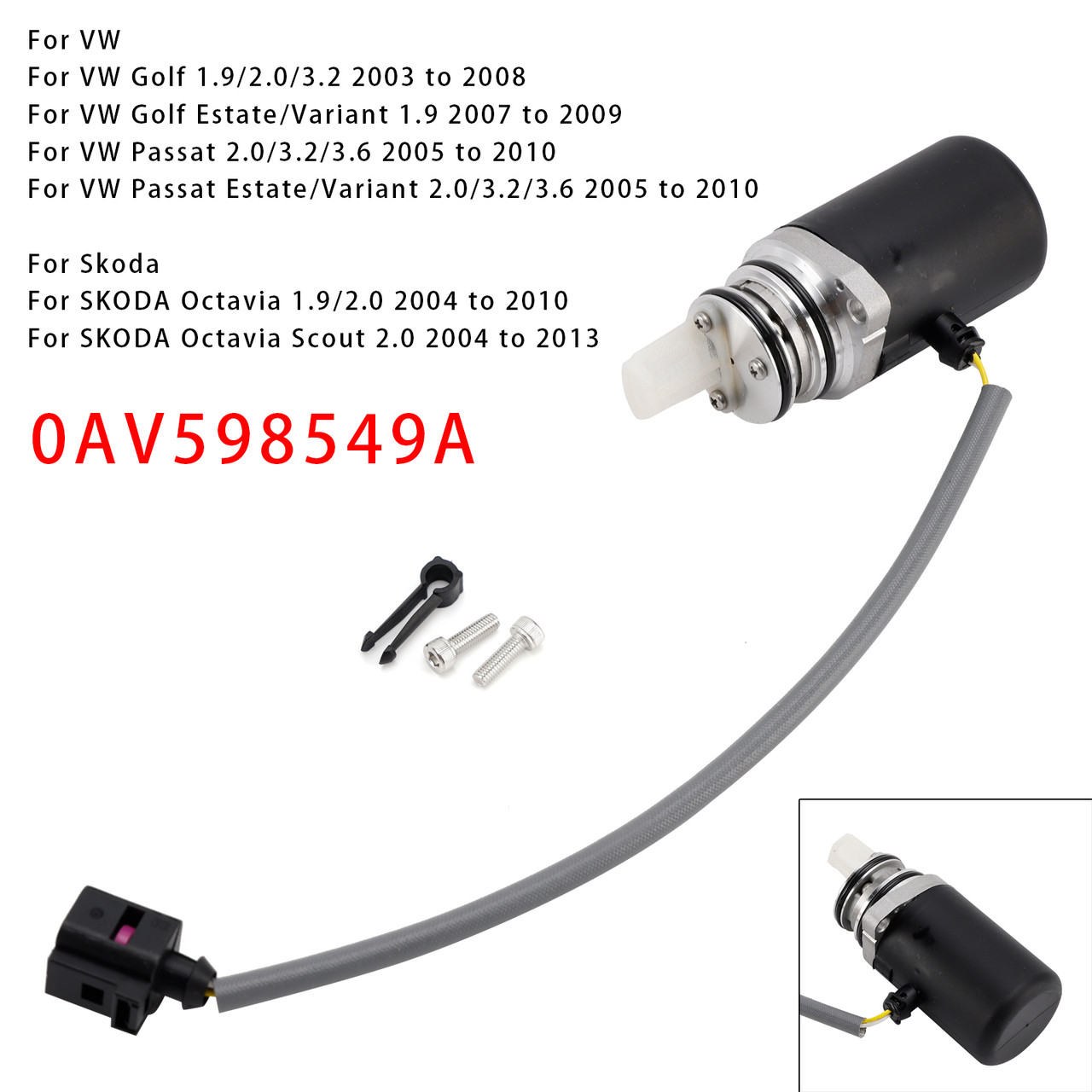 2003-2010 VW Golf Passat Rear Differential Pump 0AV598549A Generic 2003-2010 VW Golf Passat Rear Differential Pump 0AV598549A Generic