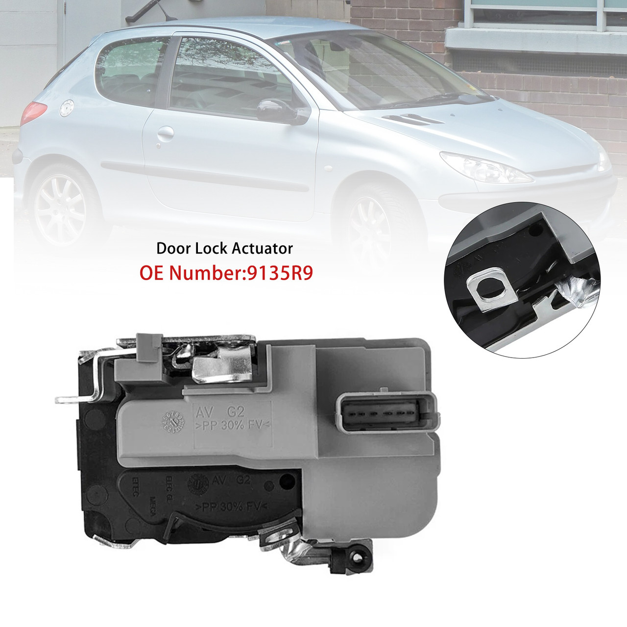 2002-2008 Peugeot 206 SW Front Left Driver Side Door Lock Actuator 9135R9 Generic