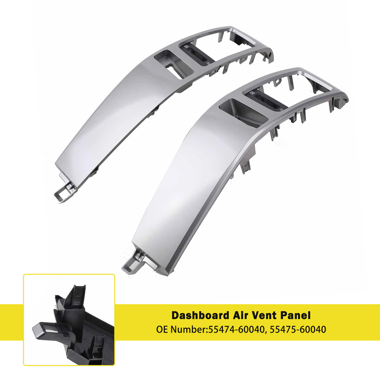 2003-2009 Lexus GX470 2x Dashboard Air Vent Panel Silver Generic