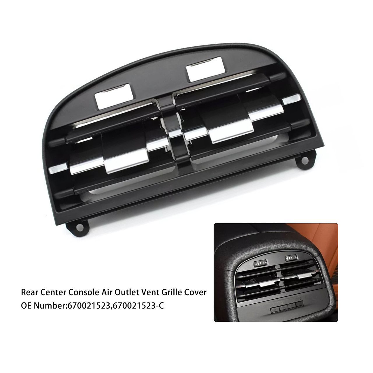 2014-2020 Maserati Ghibli 3.0L Rear Center Console Air Outlet Vent Grille Cover Black Generic