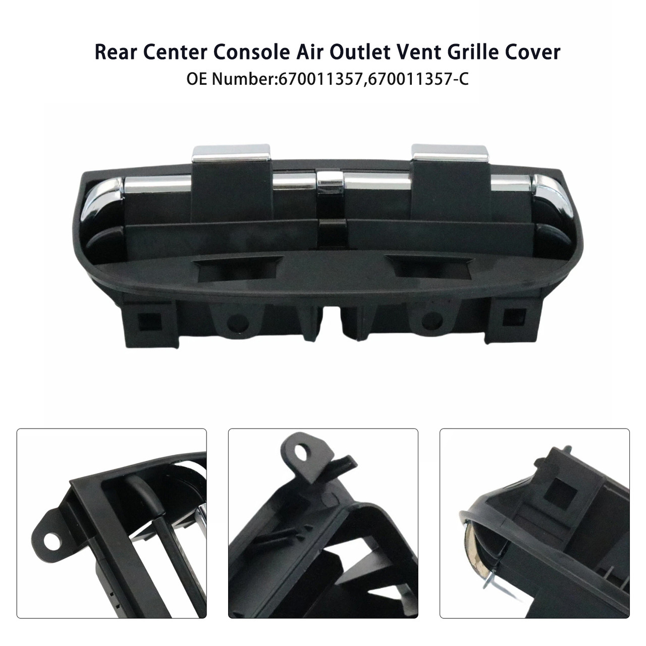 2018-2019 Maserati Quattroporte Diesel Rear Center Console Air Outlet Vent Grille Cover Black Generic