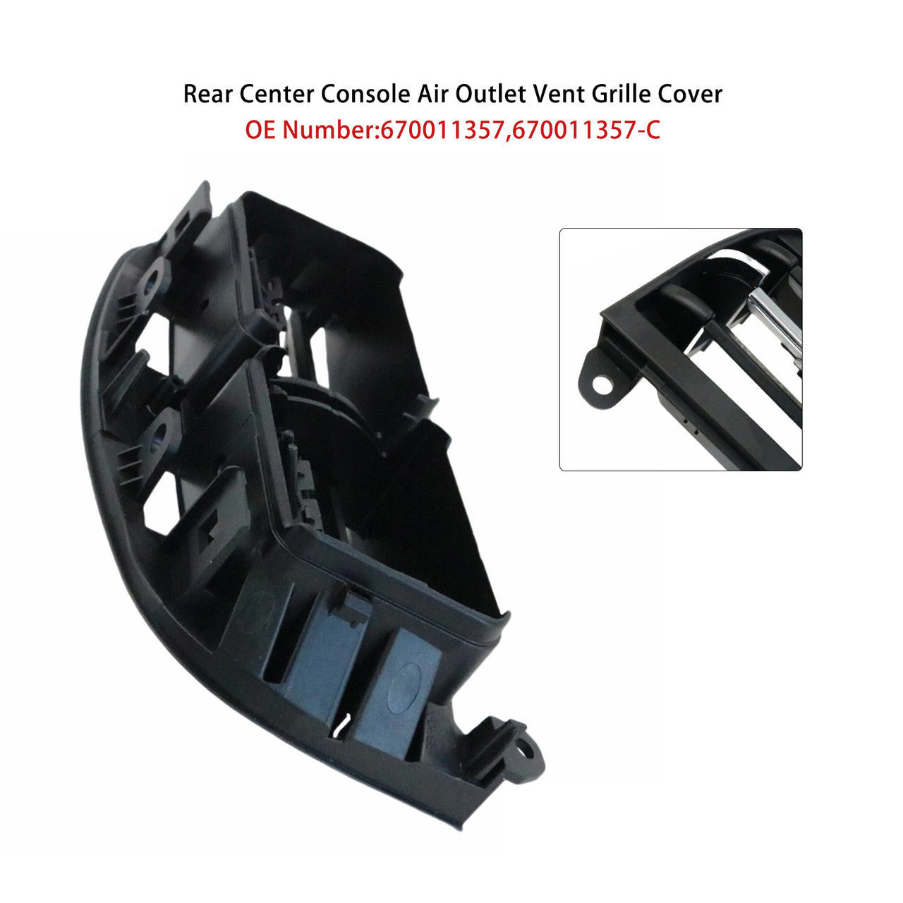 2013-2014 2016-2020 Maserati Quattroporte S Rear Center Console Air Outlet Vent Grille Cover Black Generic