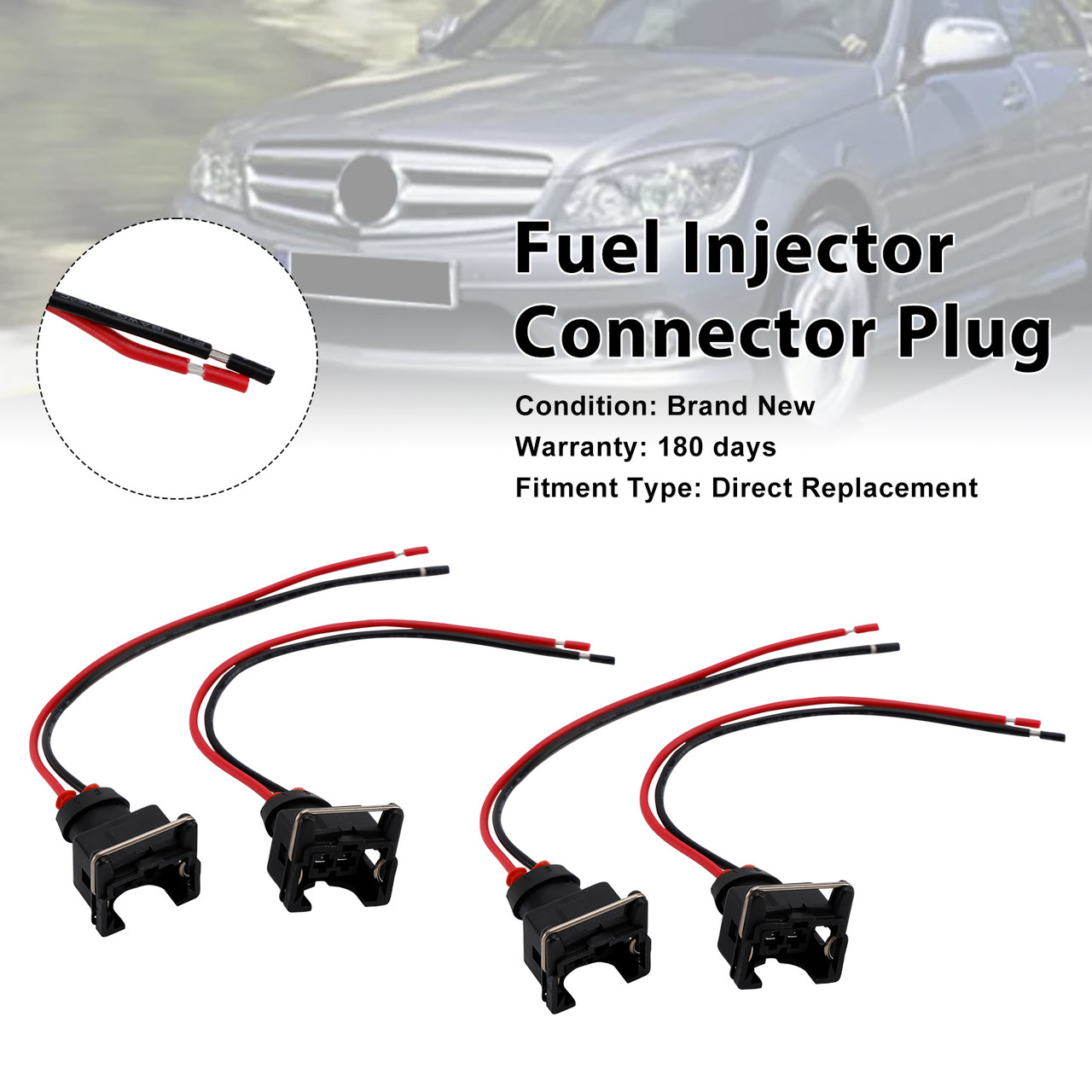 4-EV1 Fuel Injector Connector Plug Clip Pigtail Quick Disconnect Fit Daewoo