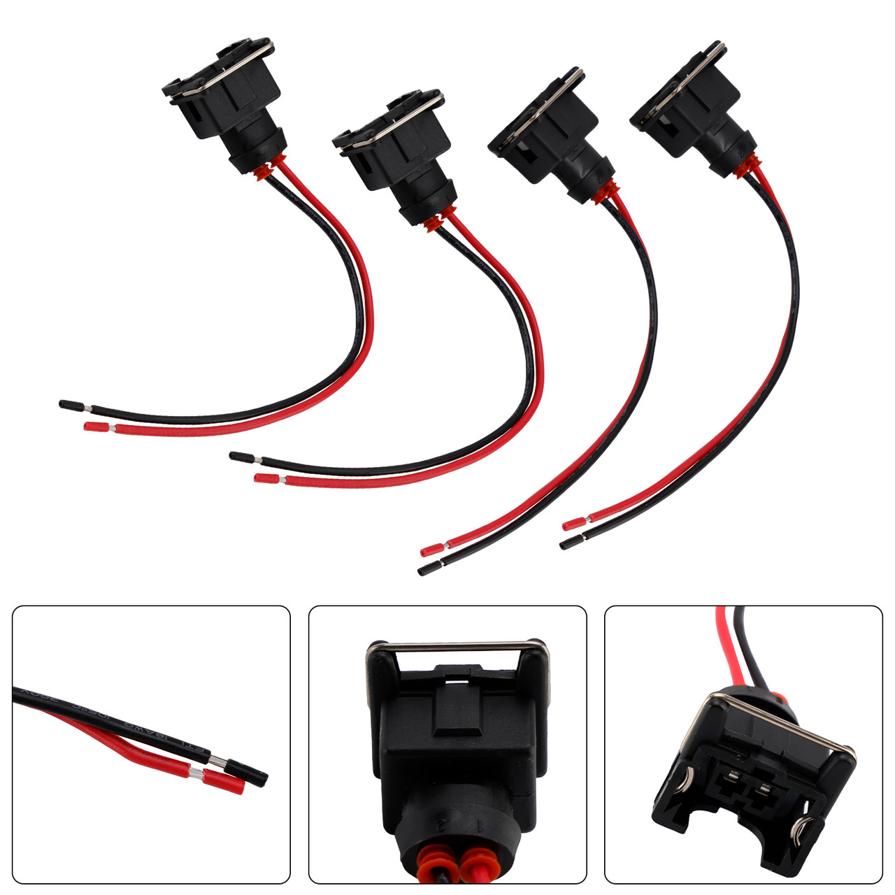 4-EV1 Fuel Injector Connector Plug Clip Pigtail Quick Disconnect Fit Daewoo