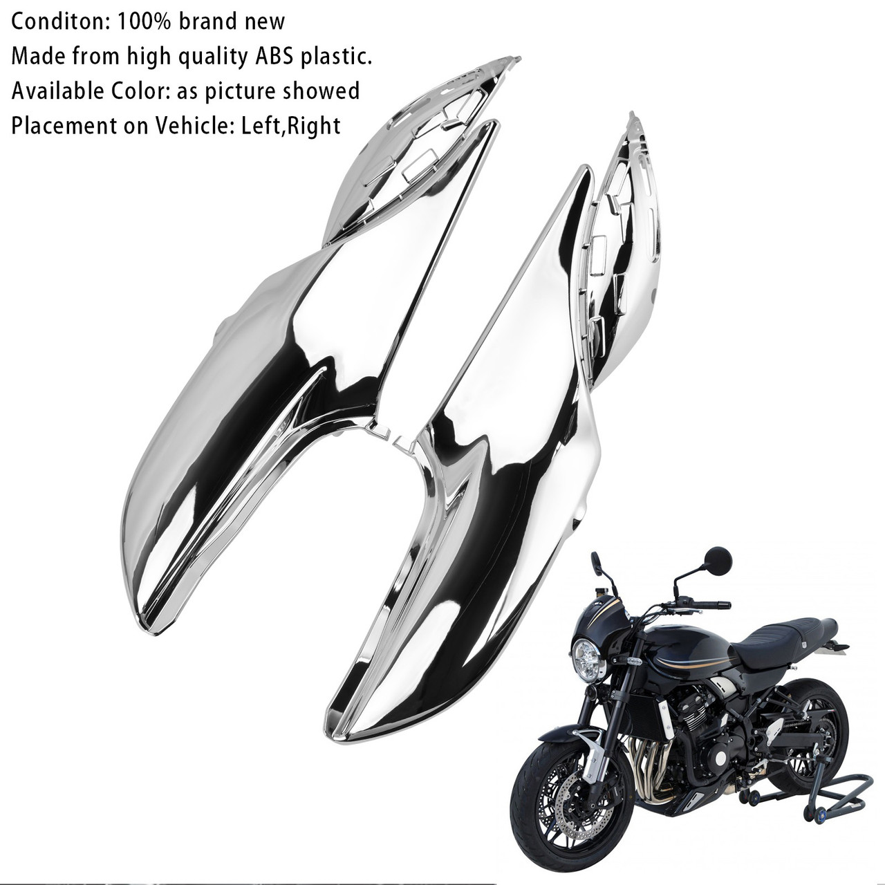 2018-2024 Kawasaki Z900RS Side Frame Cover Chrome Generic 2018-2024 Kawasaki Z900RS Side Frame Cover Chrome Generic