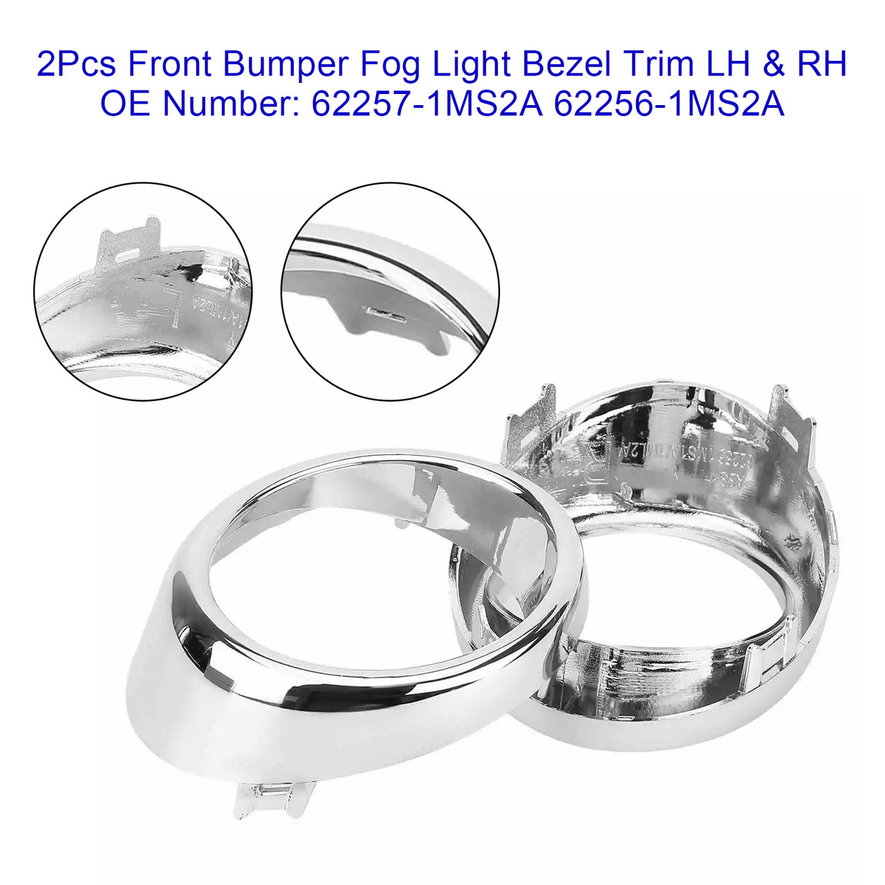 2011-2013 Infiniti G37 M56 M37 G25 Fog Light Lamp Bezel Cover Left+Right Side 62256-1MS2A Generic