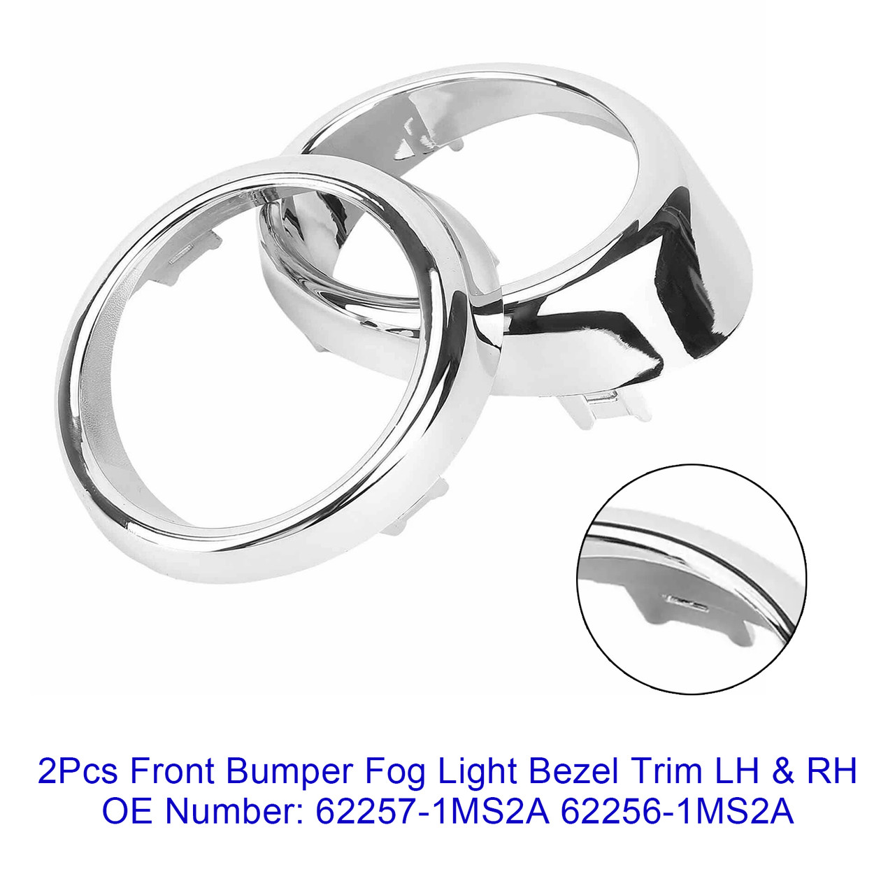 2011-2013 Infiniti G37 M56 M37 G25 Fog Light Lamp Bezel Cover Left+Right Side 62256-1MS2A Generic