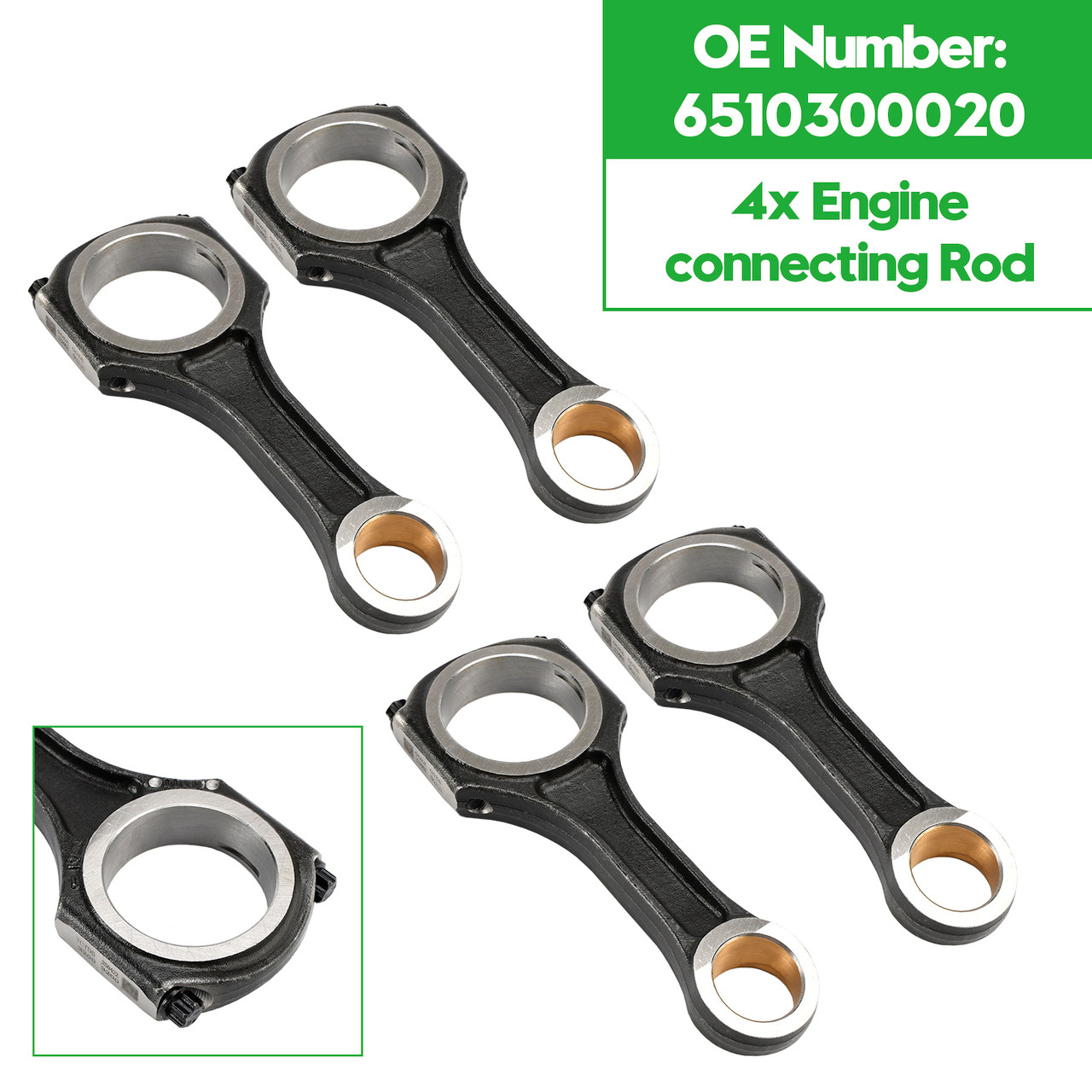 4x Engine connecting Rod 6510300020 For Mercedes OM651 W176 C117 W212 C218