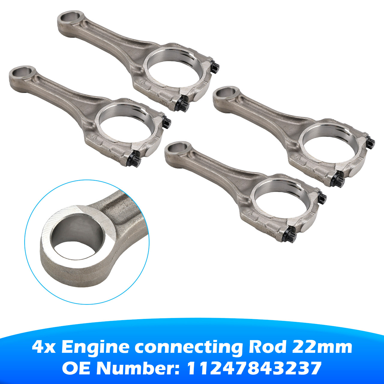BMW 550i 650i F07 F10 F85 N63N S63N 4.4 V8 4*Engine connecting Rod 22mm 11247843237 Generic