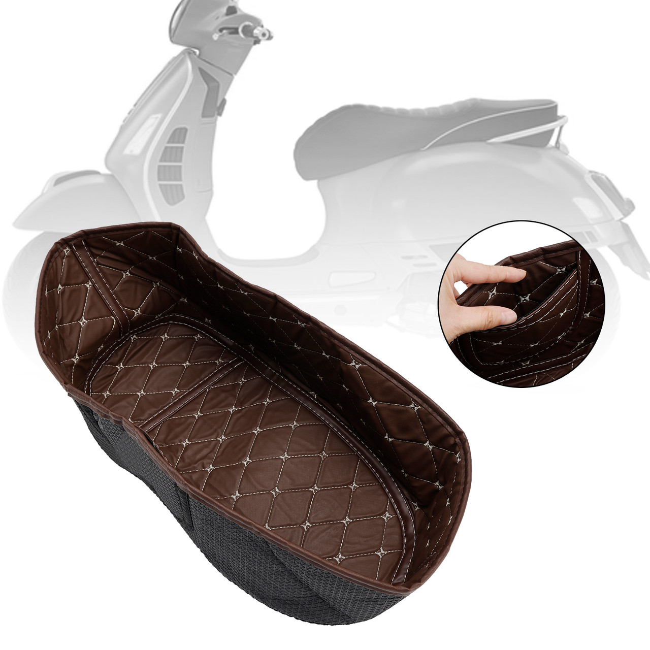 Vespa Gts 300 Gts300 Seat Bucket Liner Pad Trunk Inner Protector Pu Brown Generic