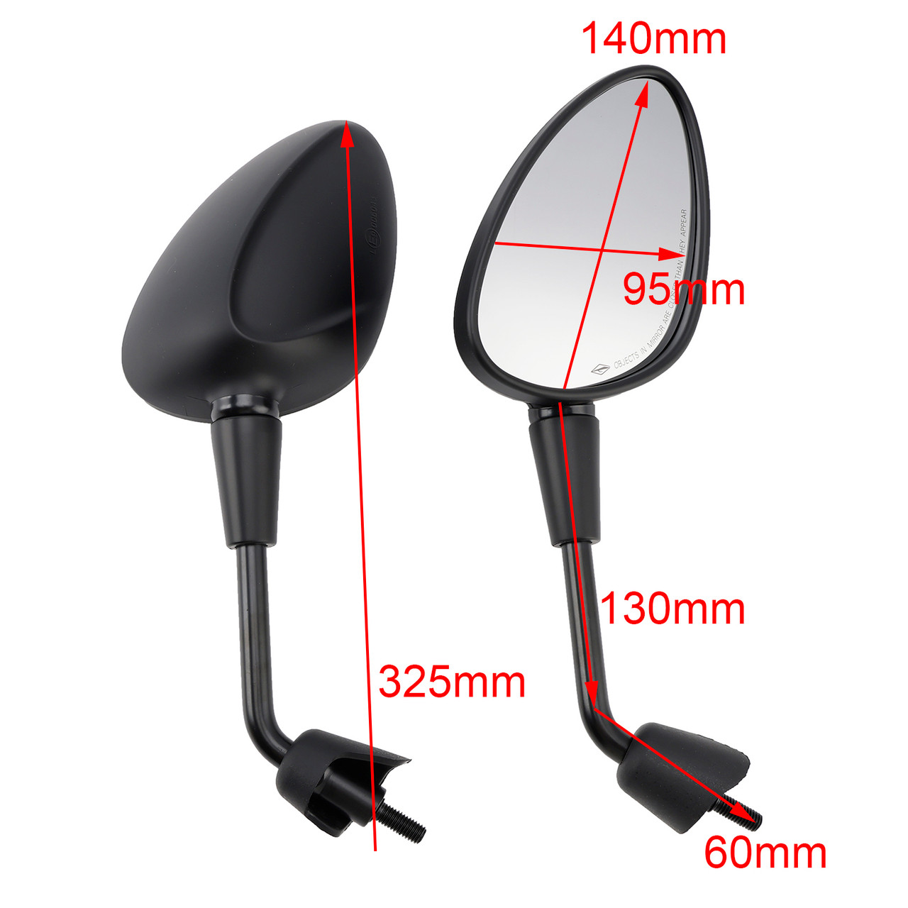 Black Mirror Set Shorty For Vespa GTS 125 300 HPE Sprint Primavera 50 125 150