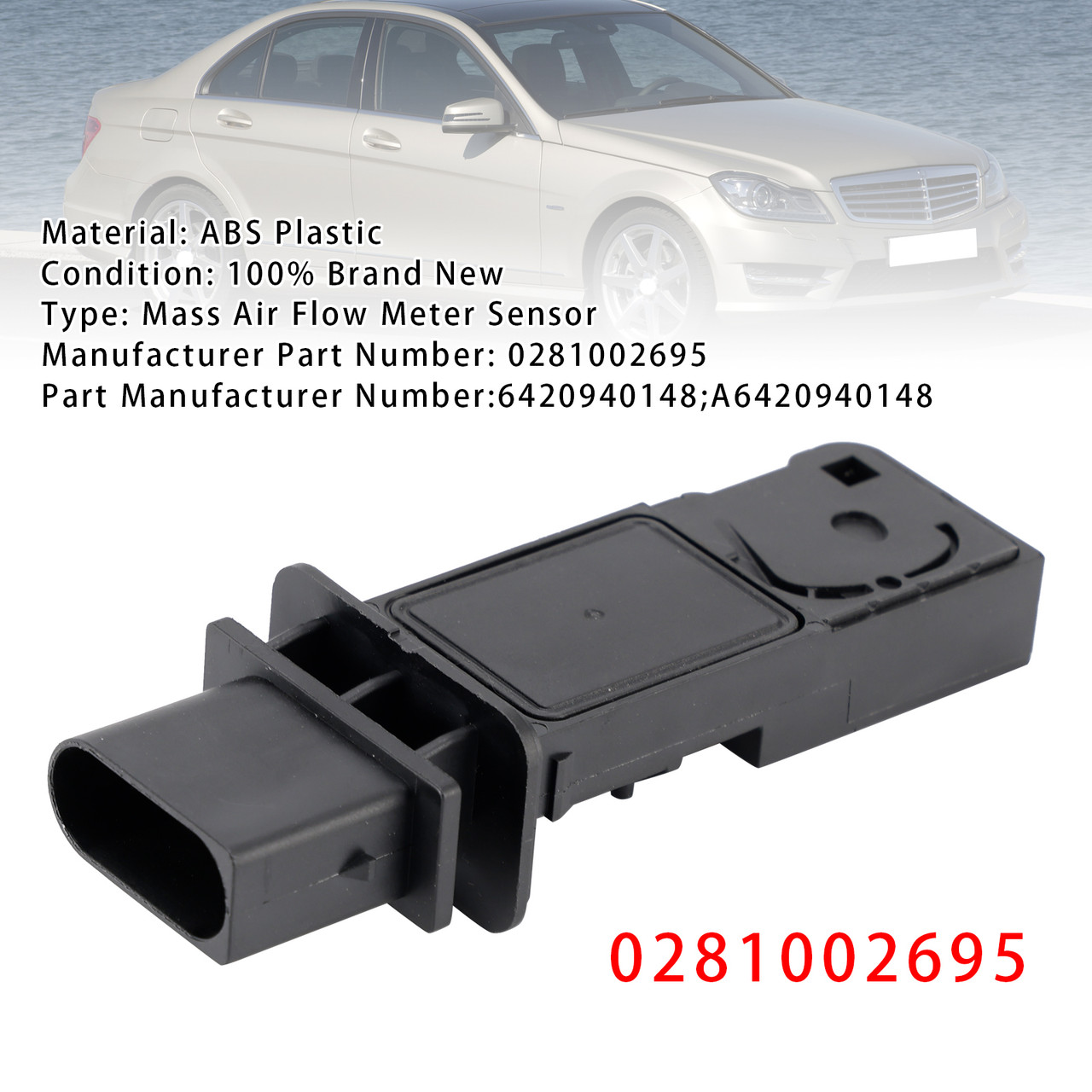 2005-2015 Mercedes E350 ML350 E320 R320 Mass Air Flow Meter Sensor 0281002695 Generic 2005-2015 Mercedes E350 ML350 E320 R320 Mass Air Flow Meter Sensor 0281002695 Generic
