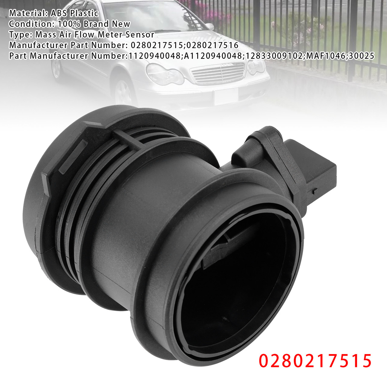 1998-2005 Mercedes-Benz ML320 E320 C320 W208 Mass Air Flow Meter Sensor 0280217515 Generic 1998-2005 Mercedes-Benz ML320 E320 C320 W208 Mass Air Flow Meter Sensor 0280217515 Generic