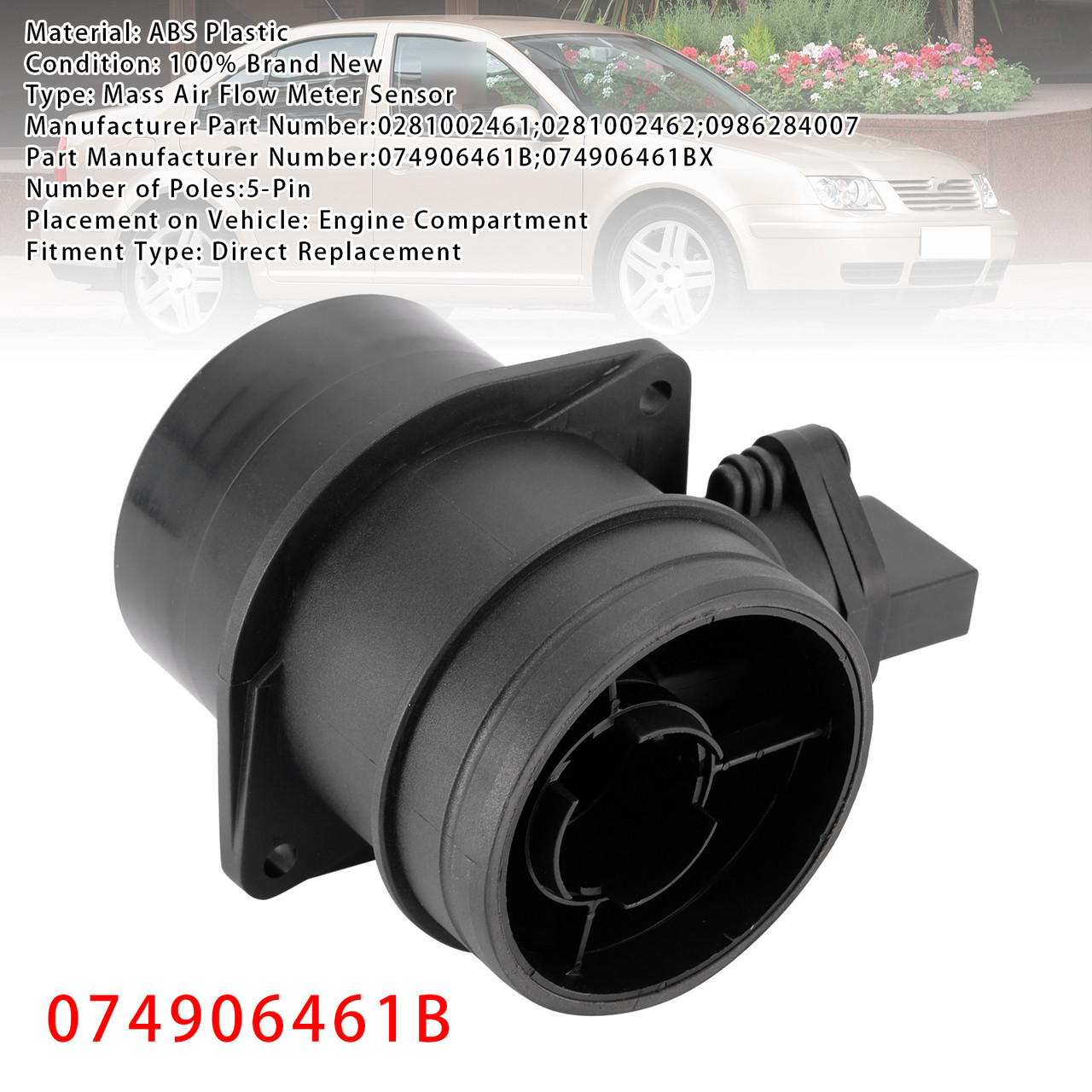 2001-2015 Skoda Octavia Fabia Superb Mass Air Flow Meter Sensor 0281002461 Generic 2001-2015 Skoda Octavia Fabia Superb Mass Air Flow Meter Sensor 0281002461 Generic