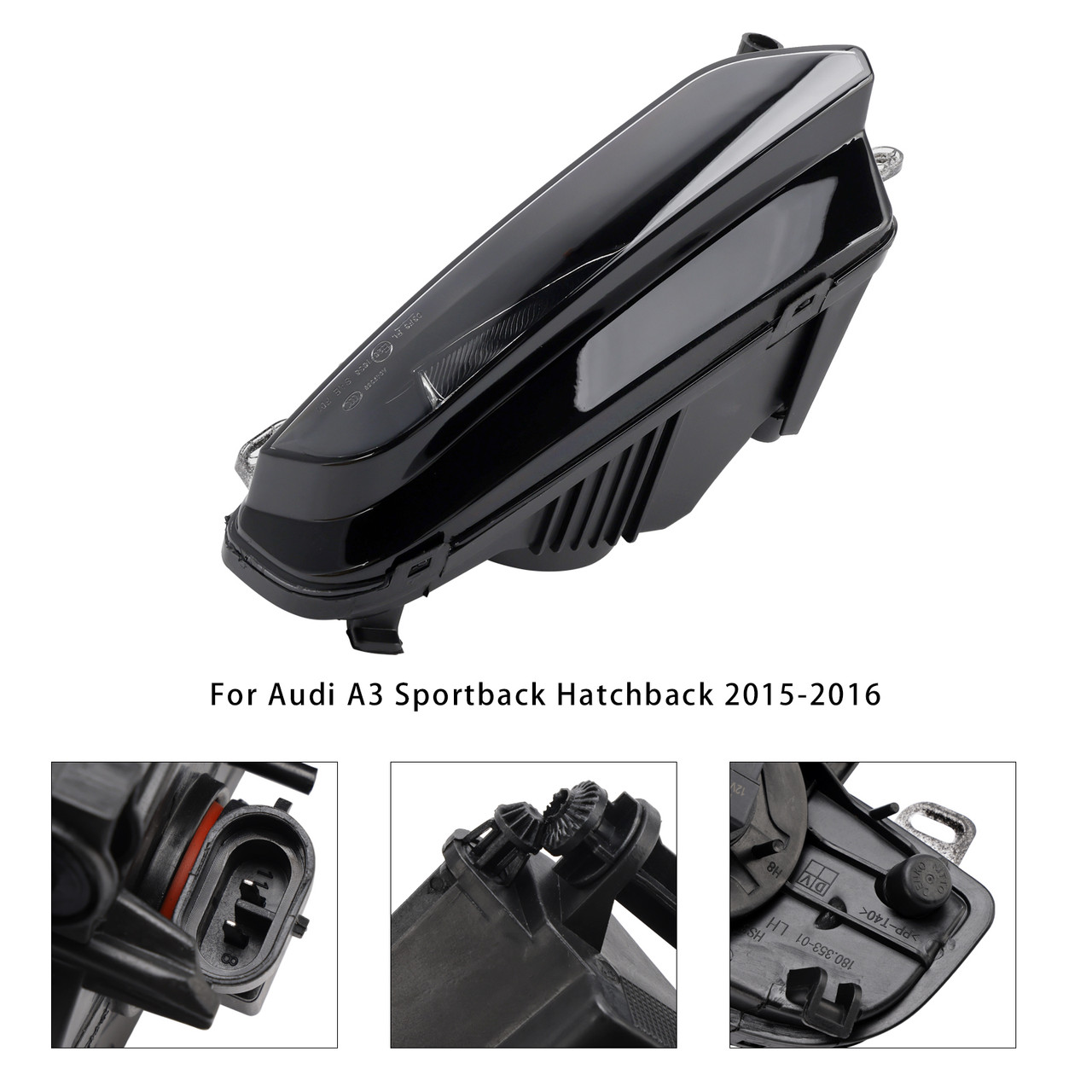 2015-2016 Audi A3 Sportback Hatchback 1 Pcs Front Left Fog Light Lamps 8V0941699C Black Generic