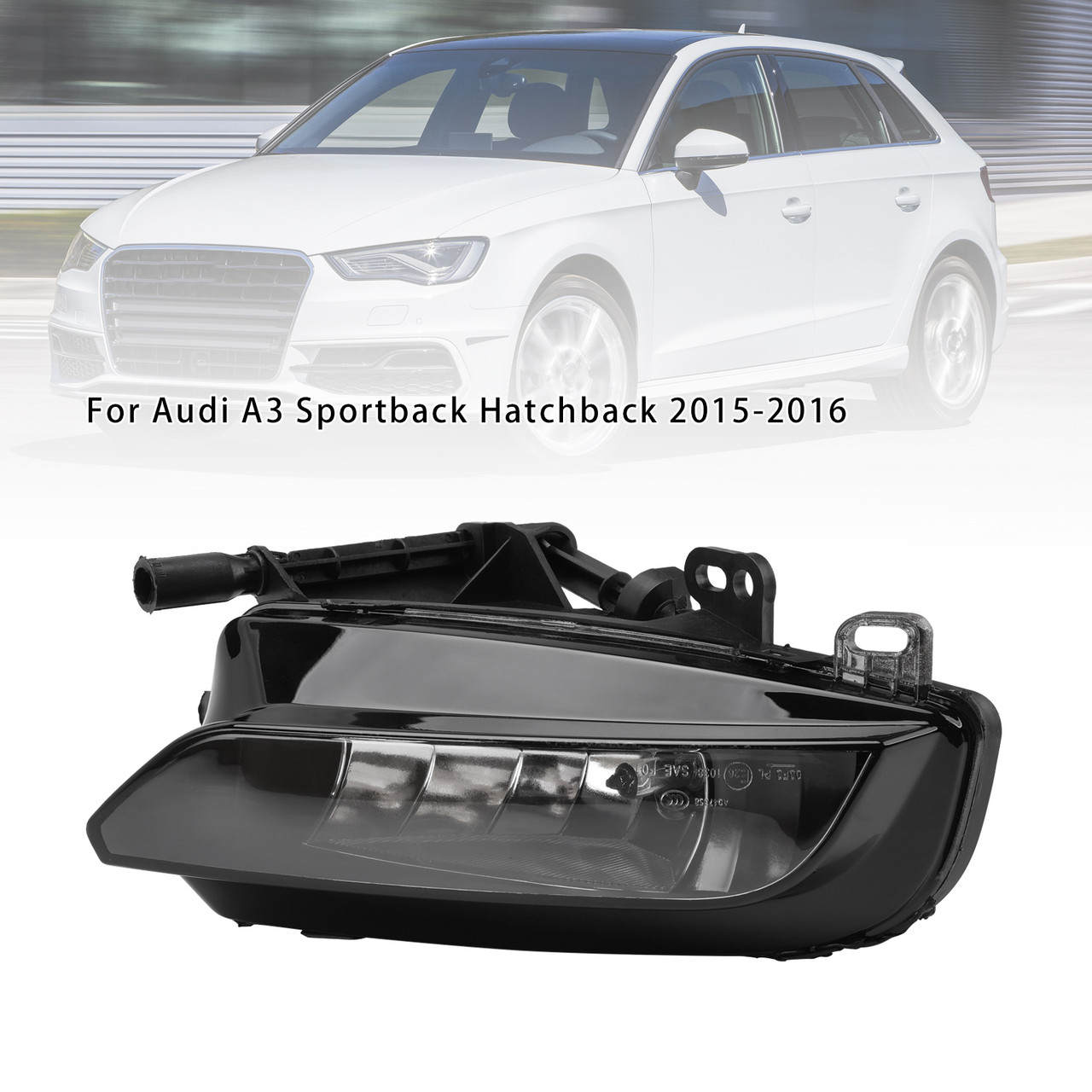 2015-2016 Audi A3 Sportback Hatchback 1 Pcs Front Right Fog Light Lamps 8V0941700C Black Generic