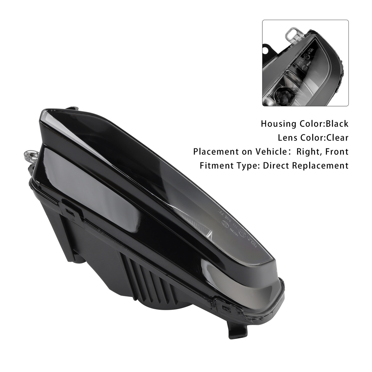 2015-2016 Audi A3 Sportback Hatchback 1 Pcs Front Right Fog Light Lamps 8V0941700C Black Generic