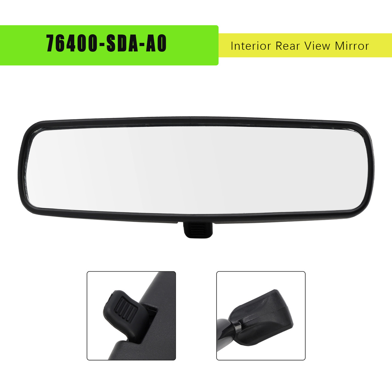 2003-2007 Honda Accord 4dr Interior Rear View Mirror 76400-SDA-A0 Black Generic