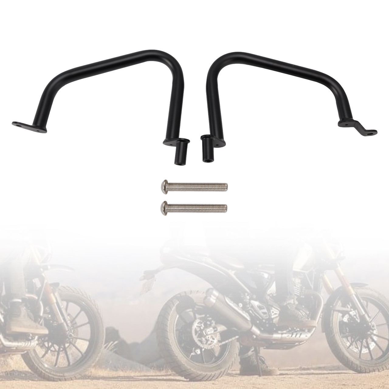 2023-2025 Triumph Scrambler 400X Engine Guard Crash Bar Frame Protector Bumper Steel Black Generic