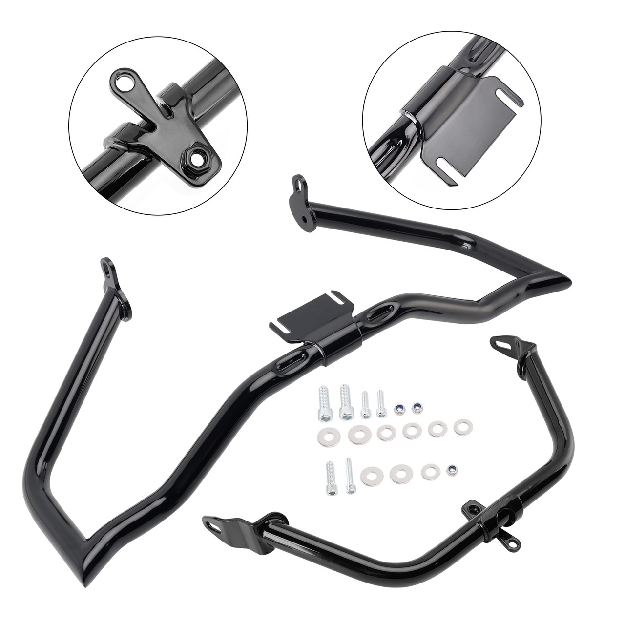 2014-2022 Touring Road Glide Engine Guard Crash Bar Frame Protector Bumper Steel BlackA Generic