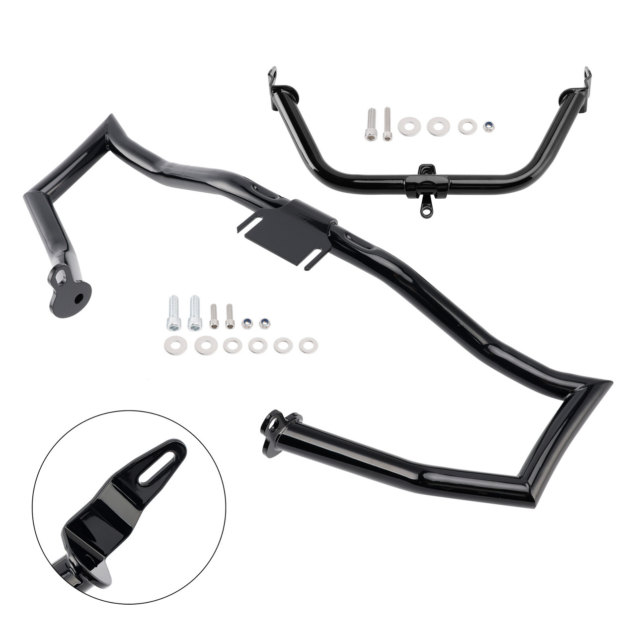 2014-2022 Touring Road Glide Engine Guard Crash Bar Frame Protector Bumper Steel Blackb Generic