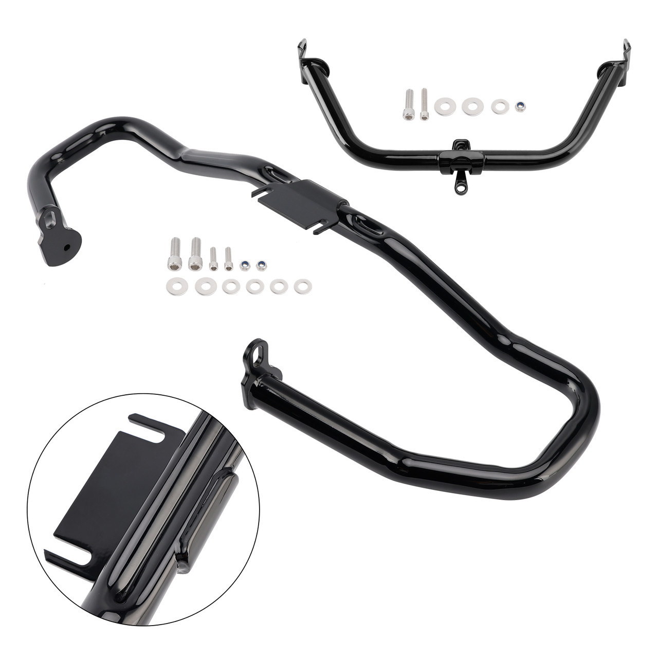 2014-2022 Touring Road Glide Engine Guard Crash Bar Frame Protector Bumper Steel Blackc Generic
