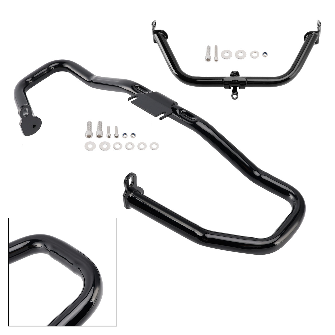 2014-2022 Touring Road Glide Engine Guard Crash Bar Frame Protector Bumper Steel Blackc Generic