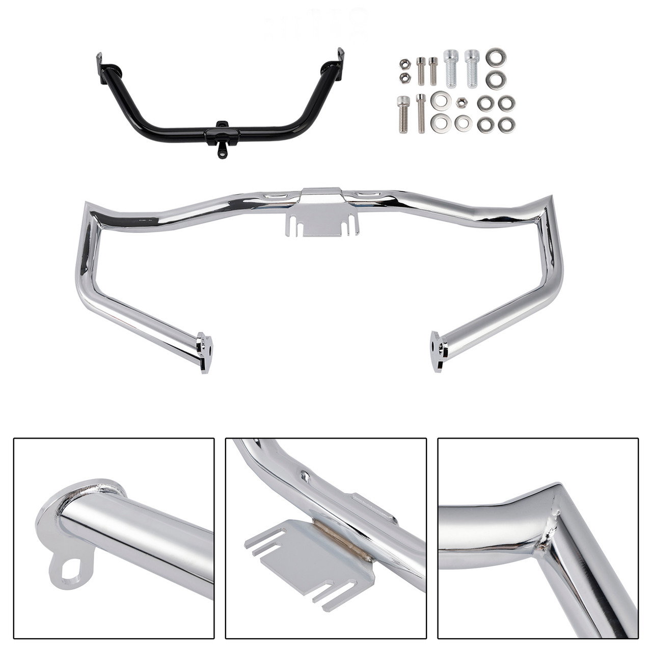Engine Crash Bar Protector Fairing Bracket Set Chrome For Glide Flht Flhx