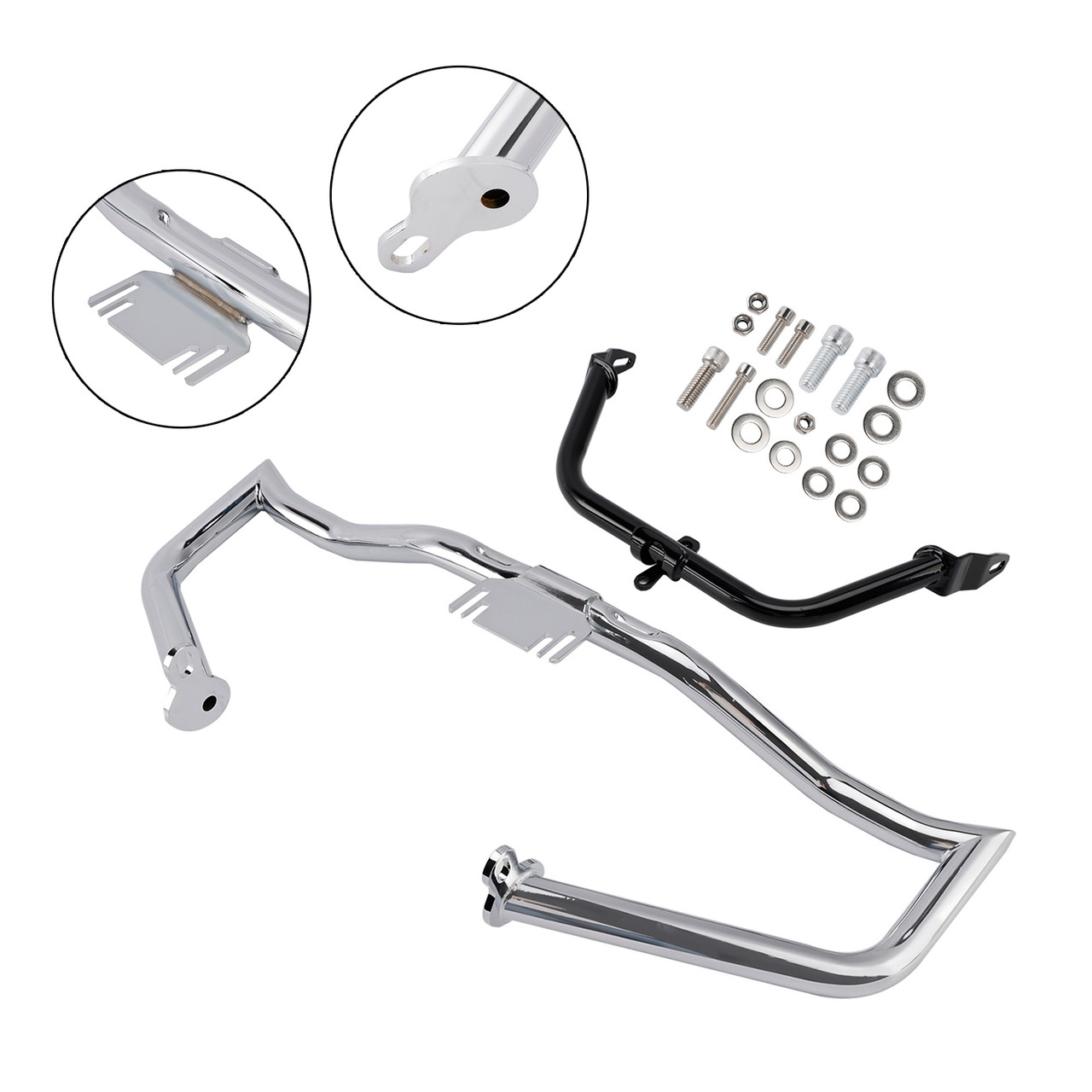 Engine Crash Bar Protector Fairing Bracket Set Chrome For Glide Flht Flhx