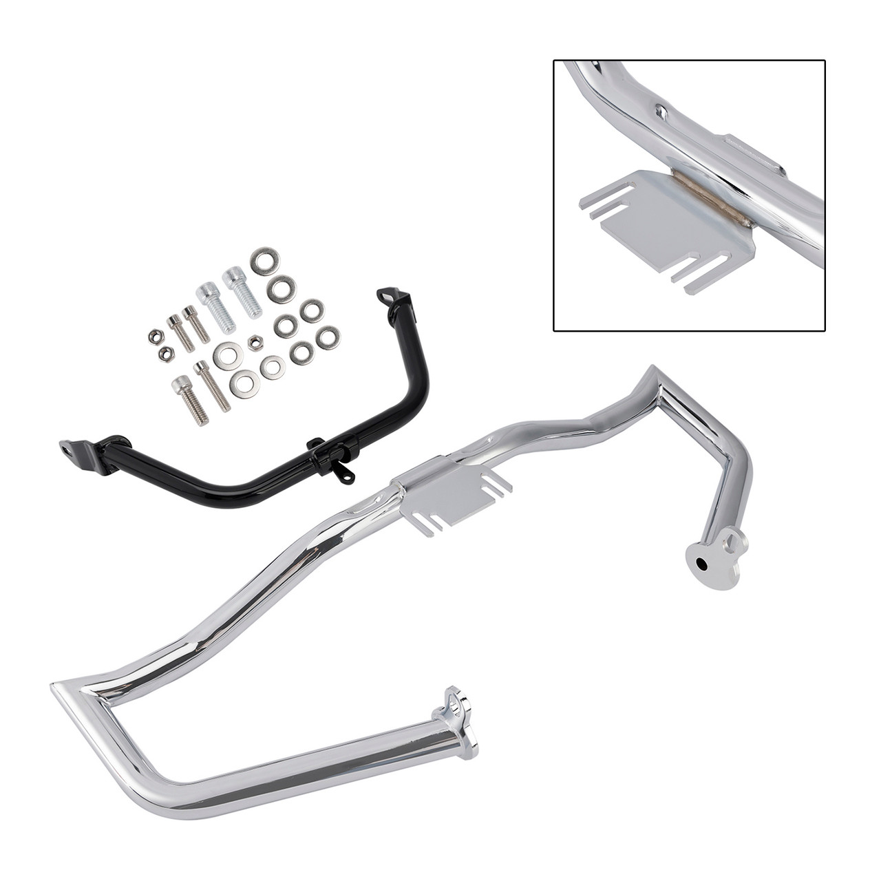 Engine Crash Bar Protector Fairing Bracket Set Chrome For Glide Flht Flhx