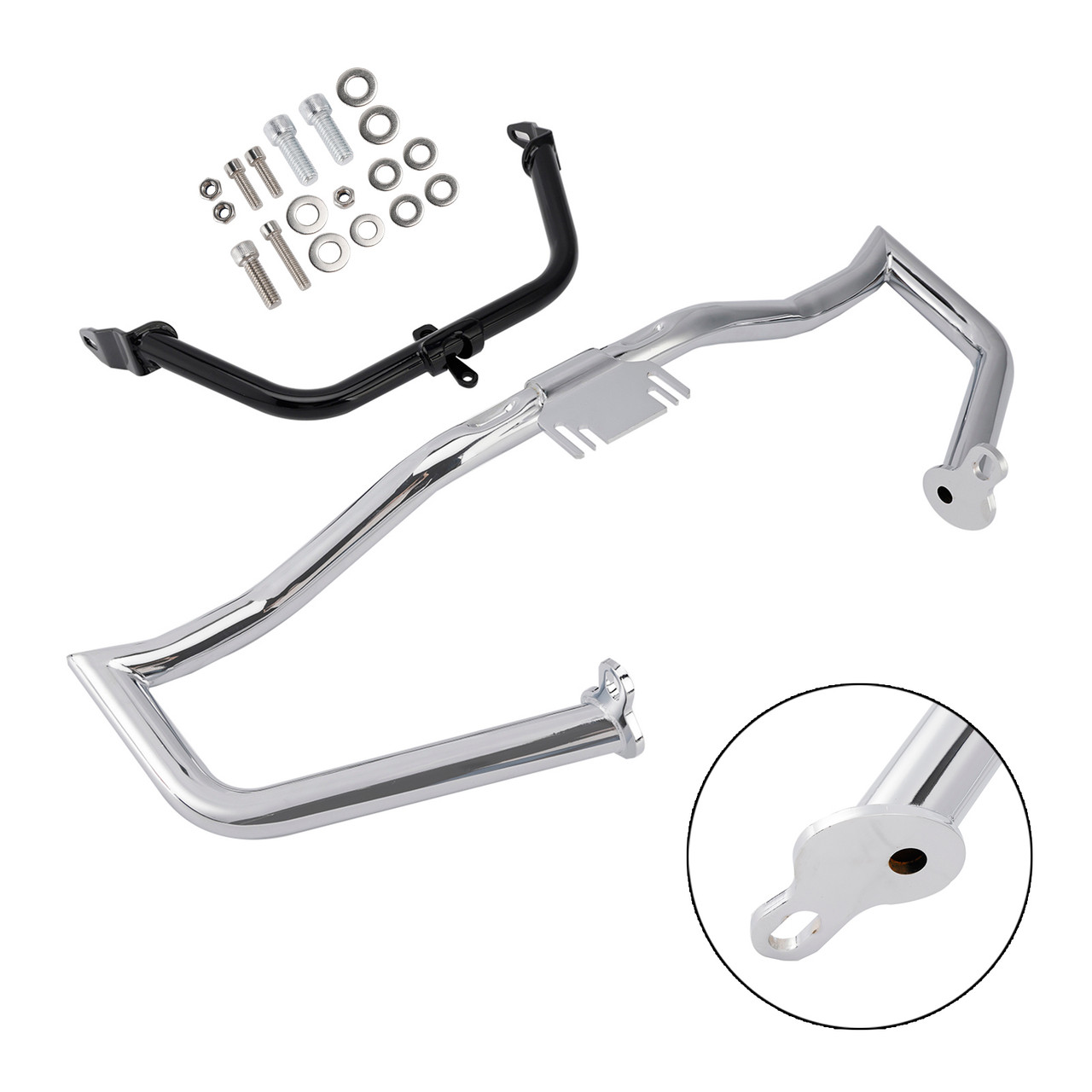 Engine Crash Bar Protector Fairing Bracket Set Chrome For Glide Flht Flhx
