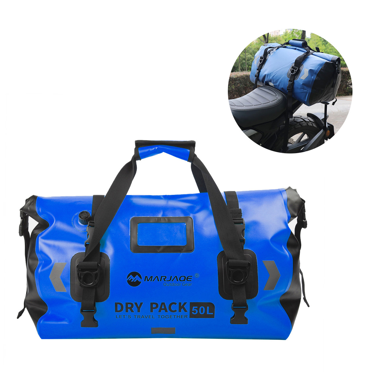 Universal Saddlebag Side Storage Tail Bag Pu Luggage 50L For Motorcycle