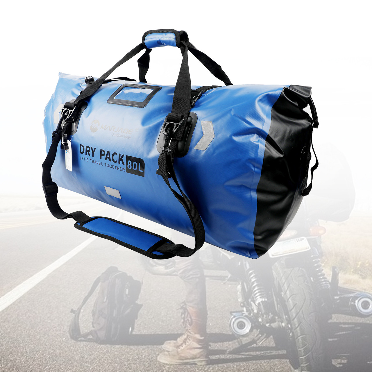 Universal Saddlebag Side Storage Tail Bag Pu Luggage 80L For Motorcycle