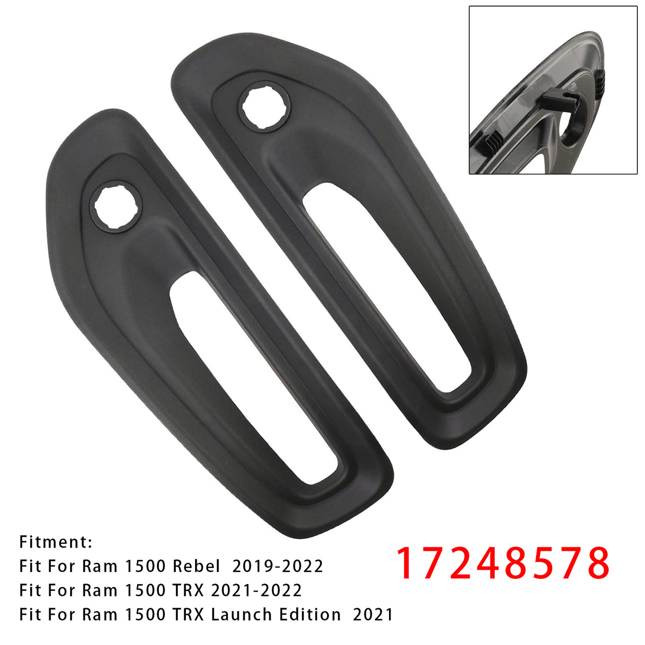 2019-2021 Ram 1500 Pair Fog Light Trim Driving Lamp Frame Black Generic