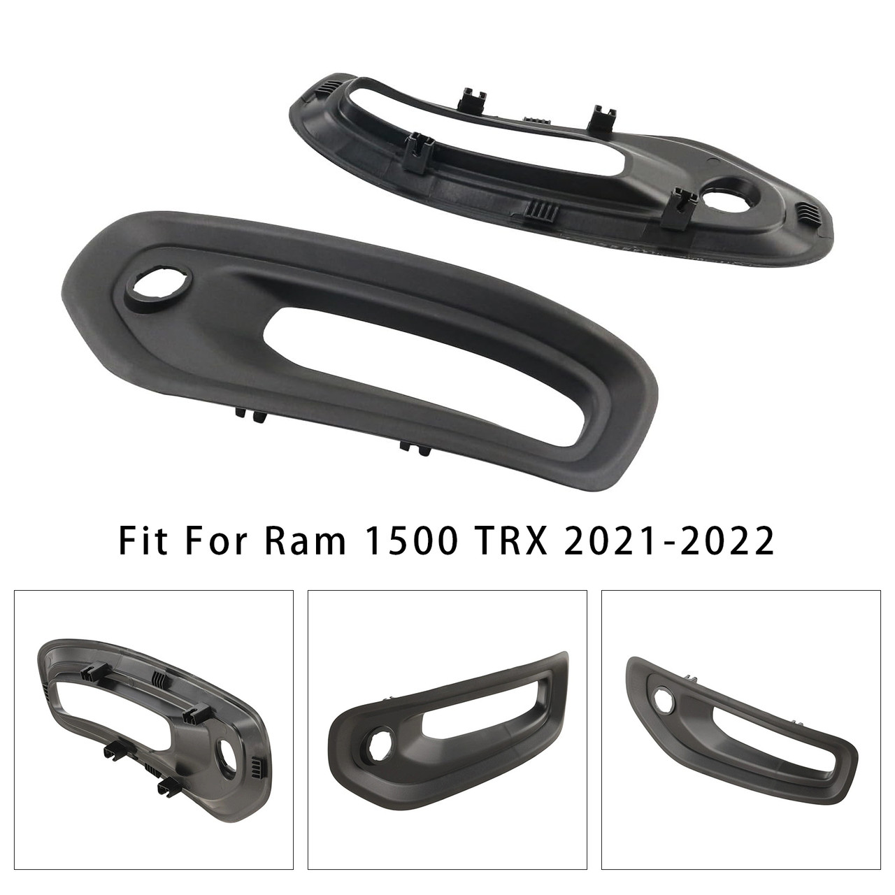 2019-2021 Ram 1500 Pair Fog Light Trim Driving Lamp Frame Black Generic