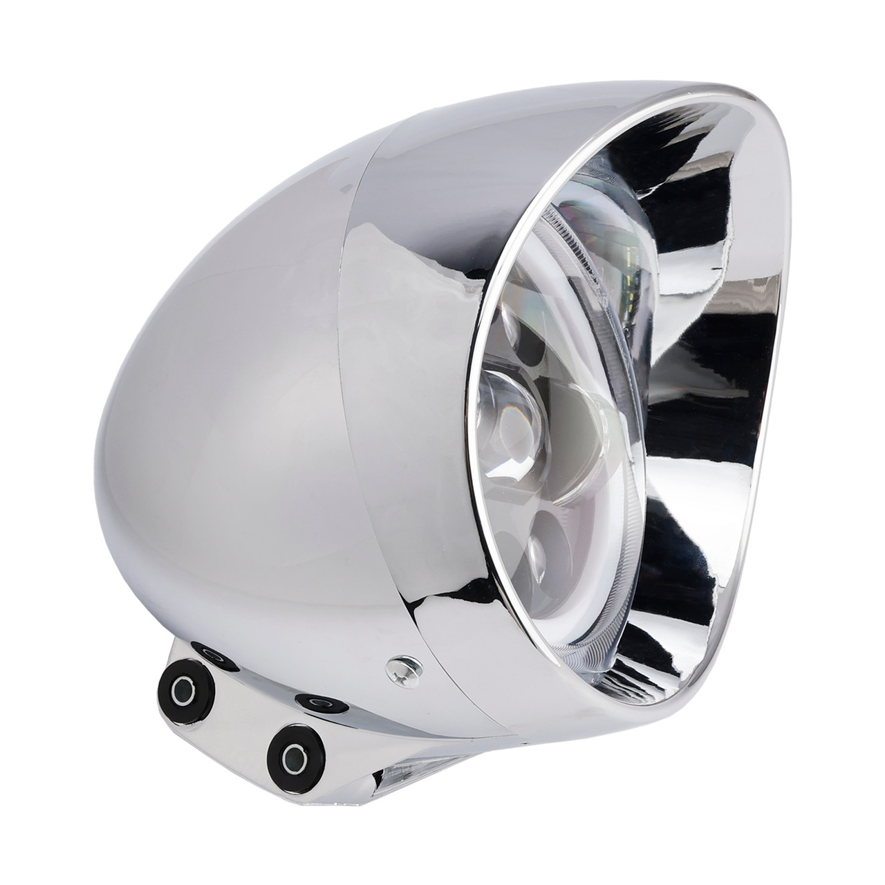 9-Bulbs Beam Headlight Fog Lamp Custom Fits Chrome For Racer Bobber Chopper