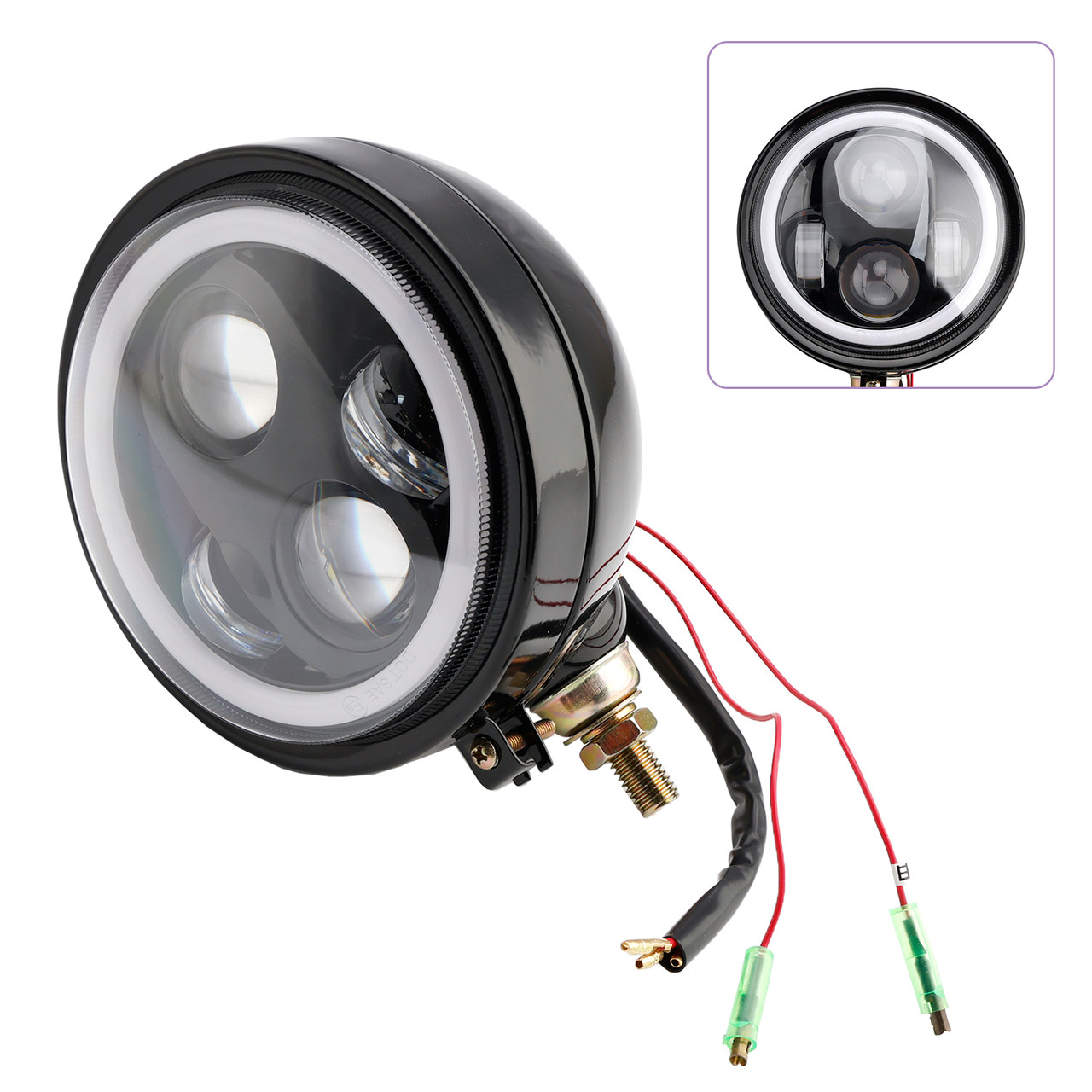 4-Bulbs Beam Headlight Fog Lamp Custom Fits For Racer Bobber Chopper