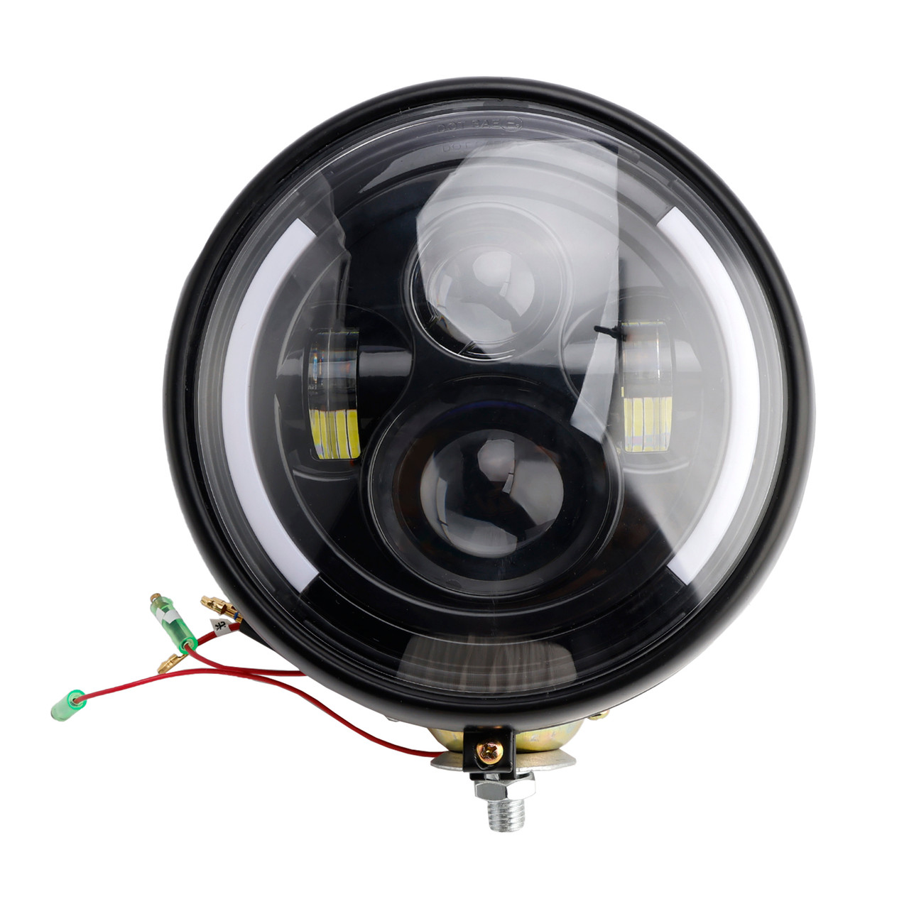 Multifunctional Beam Headlight Lamp Custom Black #84 For Racer Bobber Chopper