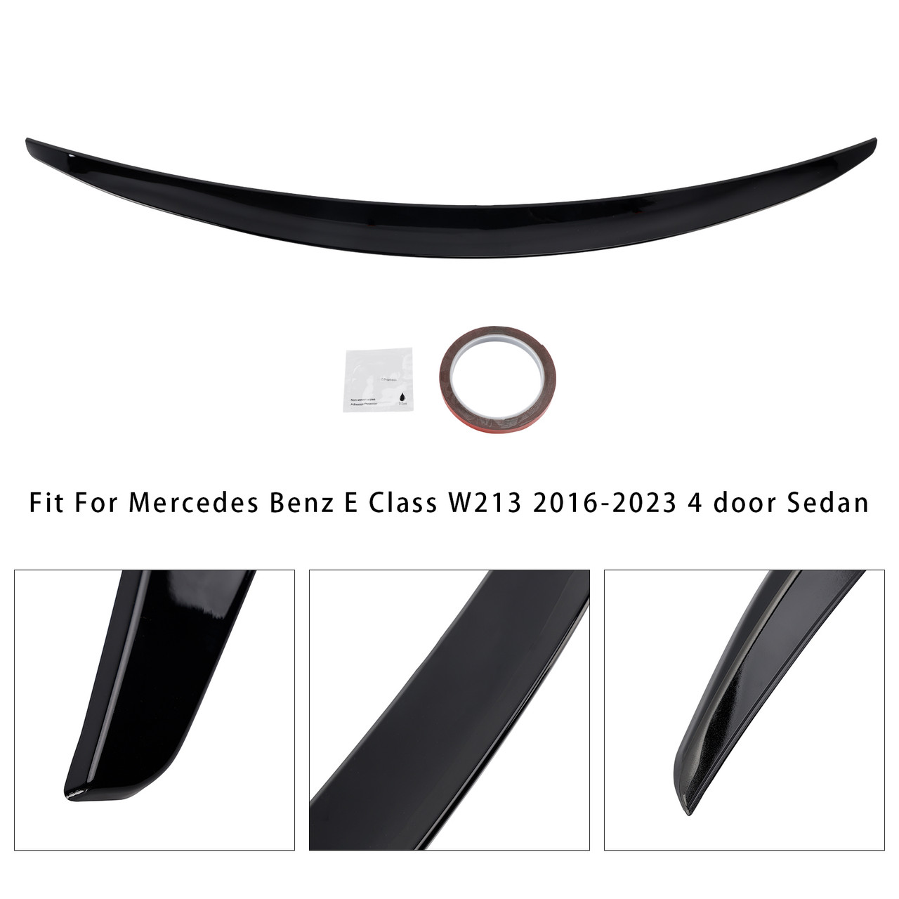 2016-2023 Mercedes Benz E Class W213 4 door Sedan Rear Spoiler Gloss Black Generic