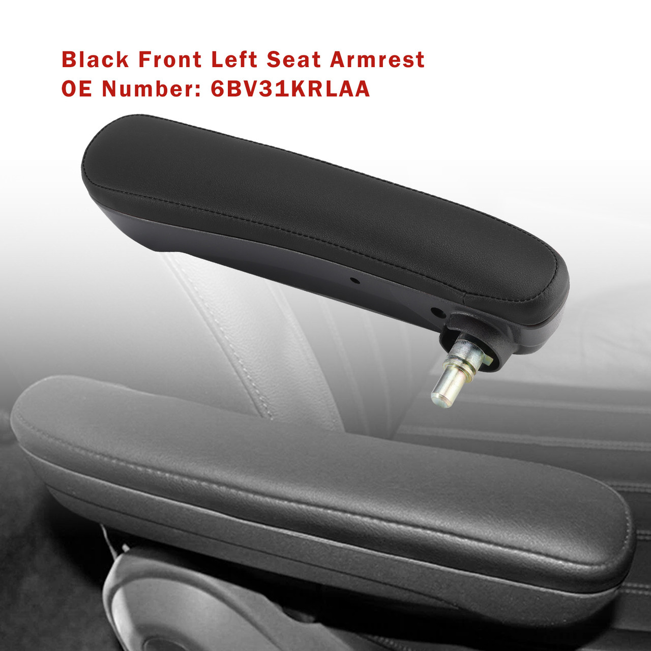2016-2019 Fiat 500 Front Left Seat Armrest 6BV31KRLAA Black Generic 2016-2019 Fiat 500 Front Left Seat Armrest 6BV31KRLAA Black Generic