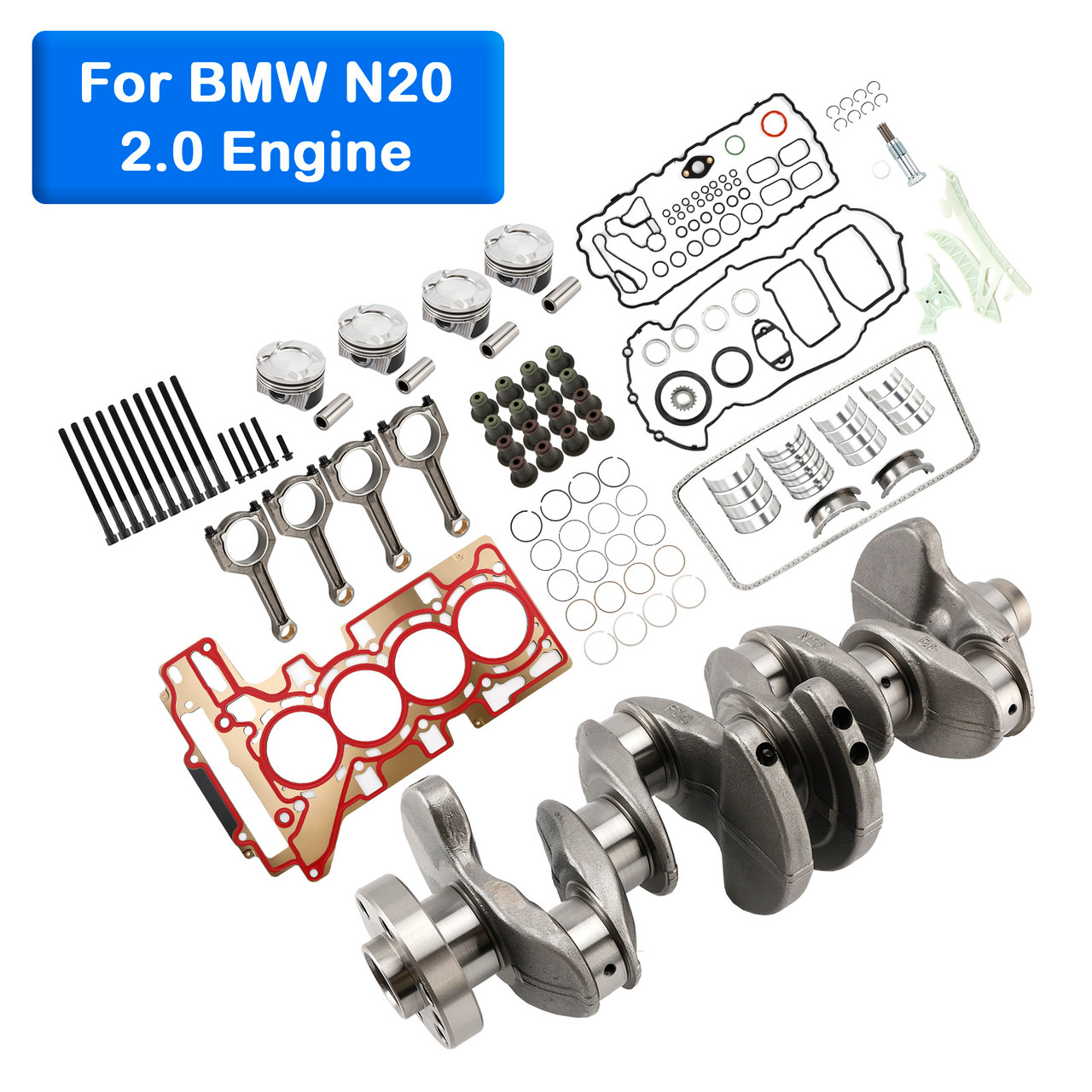 2009-2017 BMW N20 N26 2.0 Engine Overhaul Rebuild Kit Crankshaft/Conrods/Piston Kit/Gasket Generic
