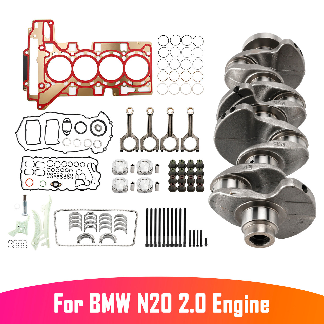 2009-2017 BMW N20 N26 2.0 Engine Overhaul Rebuild Kit Crankshaft/Conrods/Piston Kit/Gasket Generic