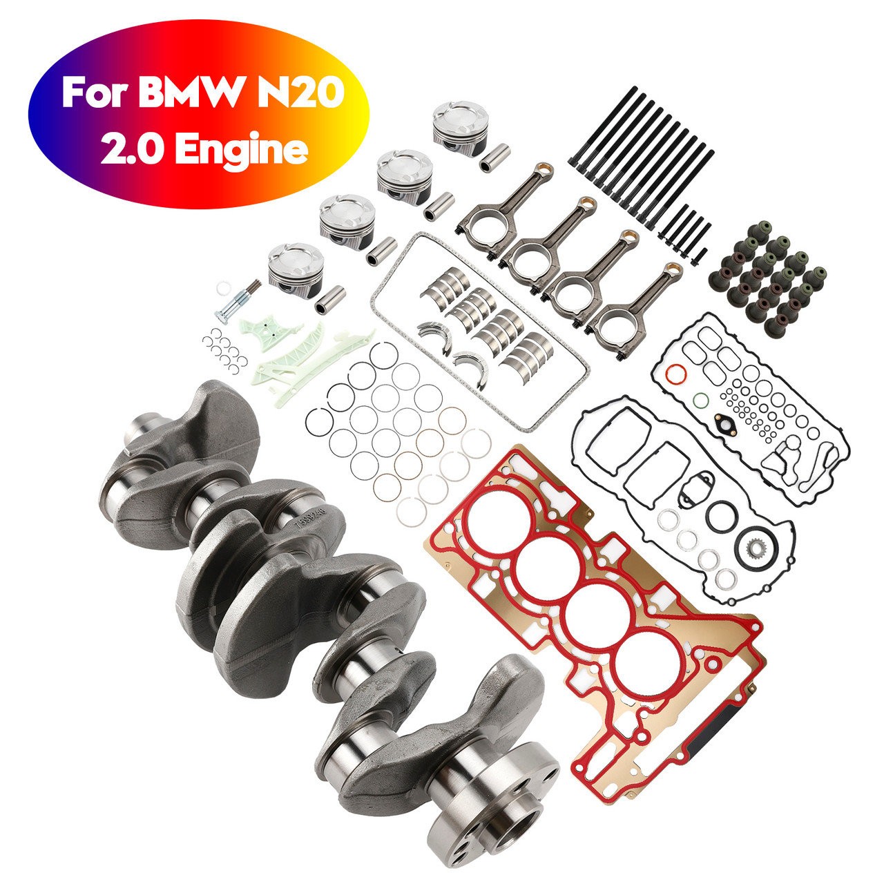 2009-2017 BMW N20 N26 2.0 Engine Overhaul Rebuild Kit Crankshaft/Conrods/Piston Kit/Gasket Generic