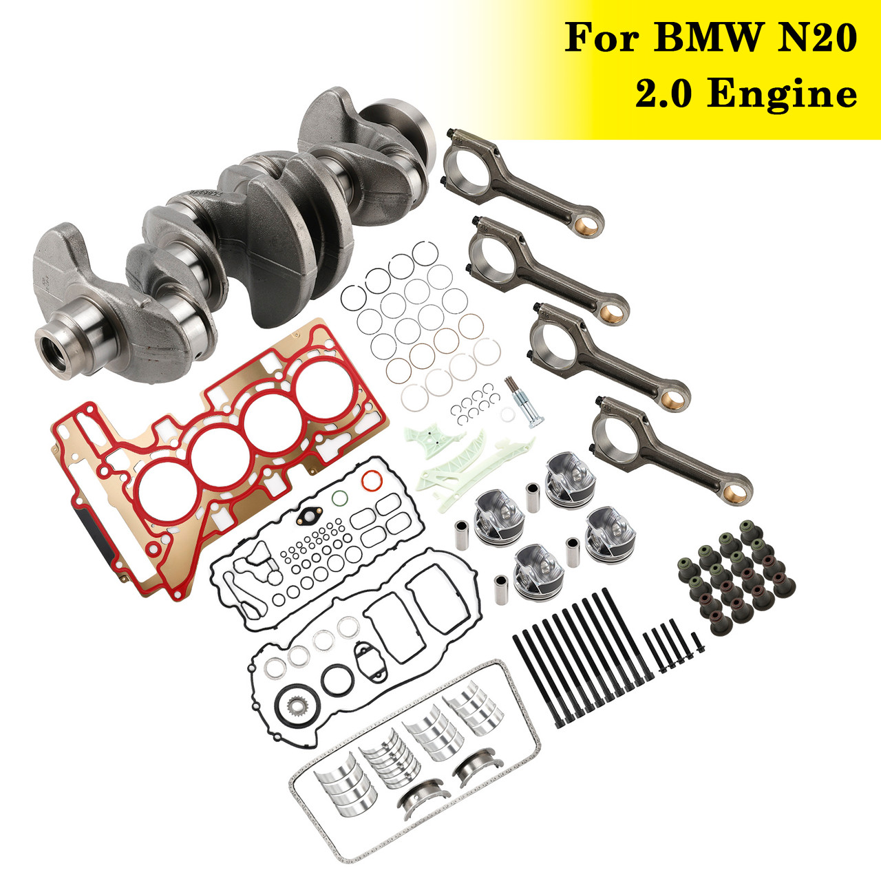 2009-2017 BMW N20 N26 2.0 Engine Overhaul Rebuild Kit Crankshaft/Conrods/Piston Kit/Gasket Generic