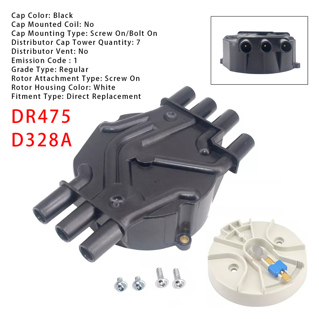 1996-2007 Gmc C1500 C2500 C3500 Ignition Distributor Cap & Rotor Kit DR475 D328A Generic 1996-2007 Gmc C1500 C2500 C3500 Ignition Distributor Cap & Rotor Kit DR475 D328A Generic