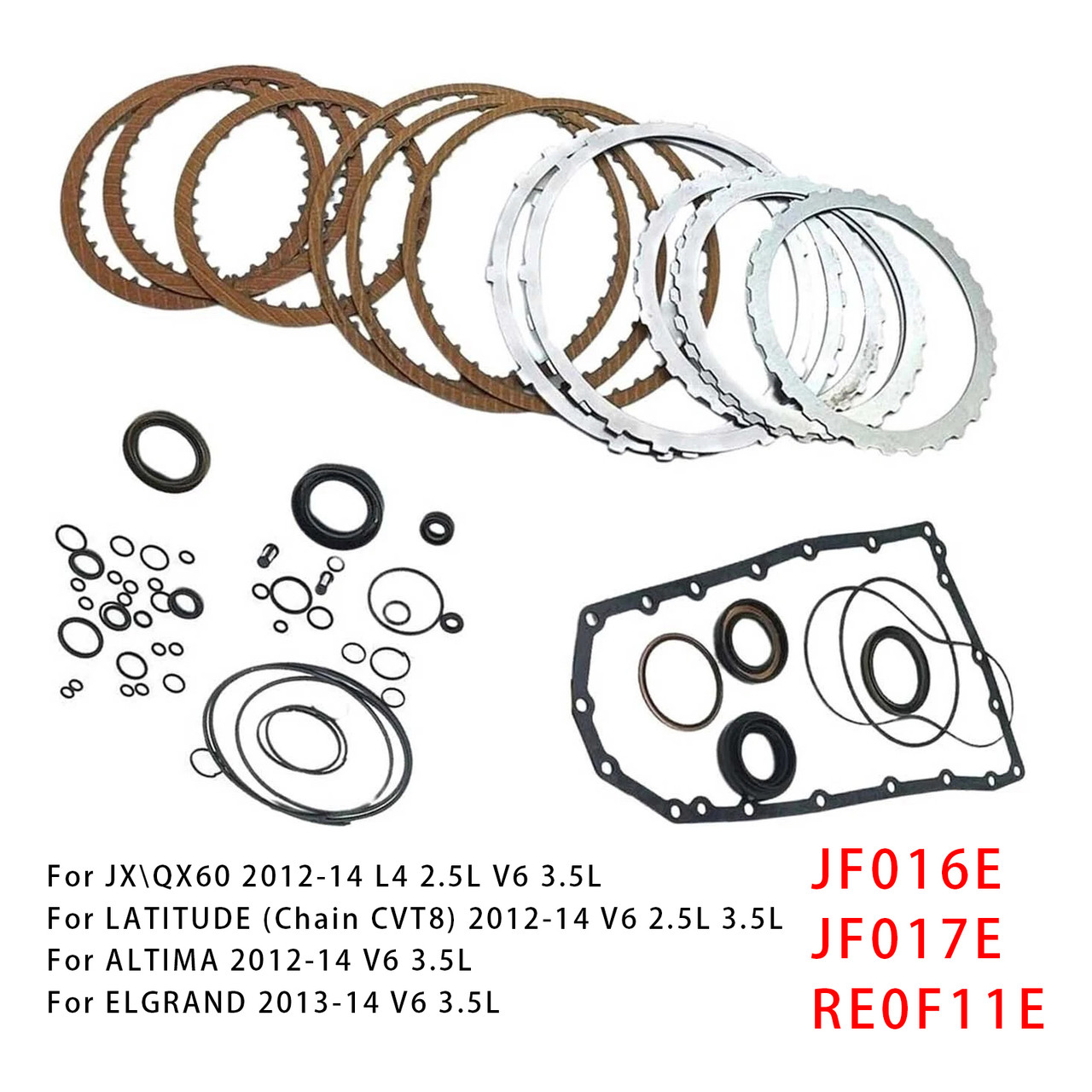2013-2014 ELGRAND V6 3.5L CVT Transmission Master Rebuild Kit Clutch Plates JF016E JF017E RE0F11E Generic